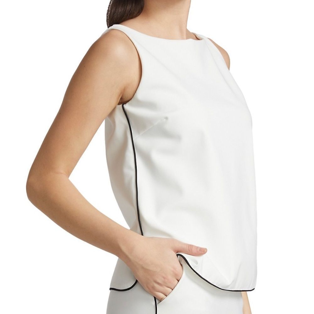 Chiara Boni La Petite Robe Vanesa Piping Sleeveless Blouse size 2